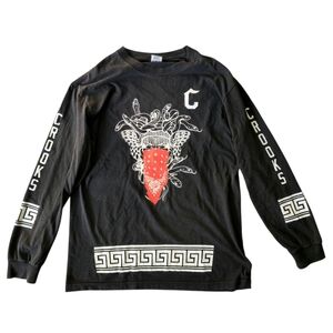 Crooks & Castles Black Long Sleeve Tee with Graphic Design